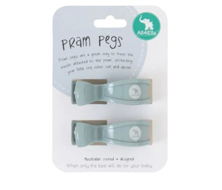 All4Ella 2 Pack Pram Pegs Steel Blue