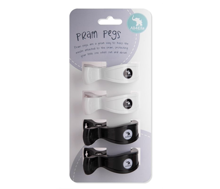 All4Ella 4 Pack Pegs Black/White