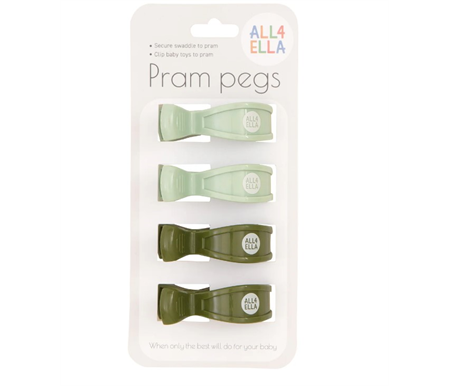 All4Ella 4 Pack Pegs Sage/Forest Green