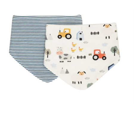 All4Ella Bandana Bib 2pk - Barnyard