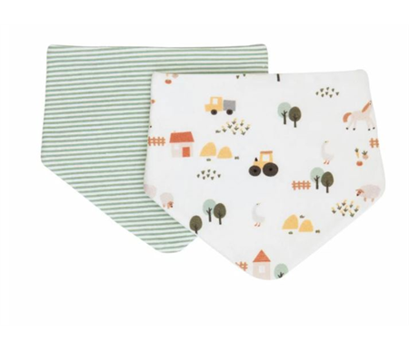 All4Ella Bandana Bib 2pk - Country Farm