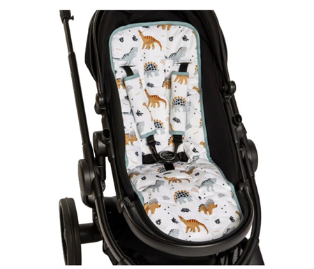 All4Ella Pram Liner - Beige Dinosaurs