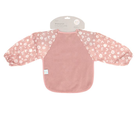 All4Ella Recycled Long Sleeve Bib  - Two -Tone Pink