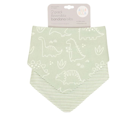 All4Ella Recycled Long Sleeve Bib  - Two -Tone Sage