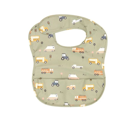 All4Ella Recycled Pouch Bib - Trucks