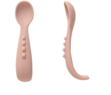 All4Ella Silicone Comfy Grip Spoons 2pk - Dusty Pink