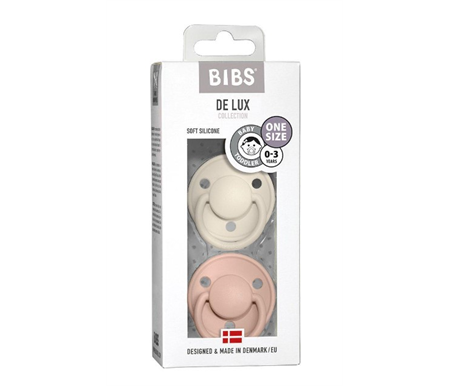 BIBS De Lux Silicon - Ivory / Blush 2pk 