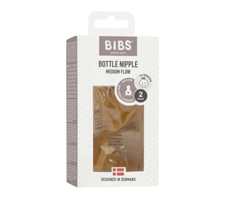 BIBS Glass Bottle Replacement Nipples 2pk - MEDIUM