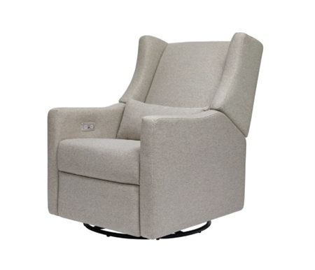 Babyletto Kiwi Electronic Recliner & Swivel Glider with USB Port - Grey-Eco Weave LAST ONE 