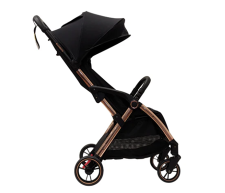 Bambini Prams Paris1 - Black fabric With Rose Gold Frame 