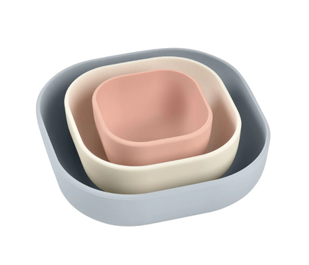 Beaba Silicone 3 Piece Nesting Bowl Set - Velvet Grey