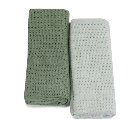 Bubba Blue Nordic 2 pack Cellular Blanket Avacado/Forest