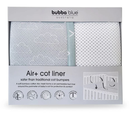 Bubba Blue Nordic Cot Liner - Dusty Sky/Mint