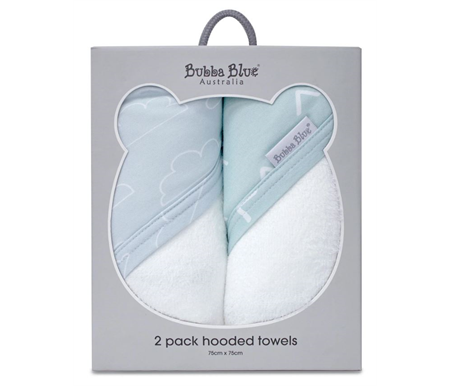 Bubba Blue Nordic Hooded Towel 2pk Dusty Sky-Mint