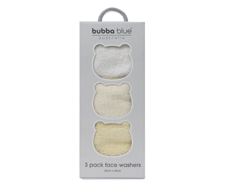 Bubba Blue Terrazzo 3pk Baby Face Washers - Neutral