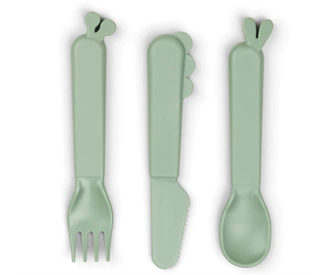 Done By Deer Kiddish Cutlery Set Deer Friends - Green