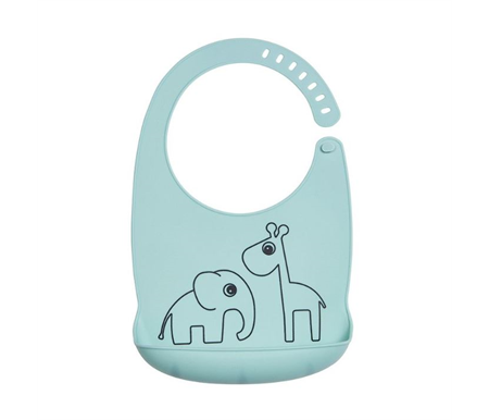 Done By Deer Silicone bib Deer friends - Blue