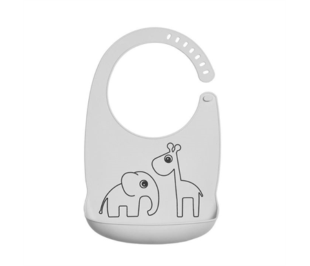 Done By Deer Silicone bib Deer friends - Grey