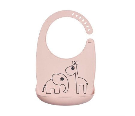 Done By Deer Silicone bib Deer friends - Powder