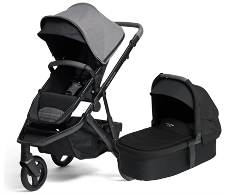 Edwards and Co Oscar M2 and Bassinet - Slate Grey