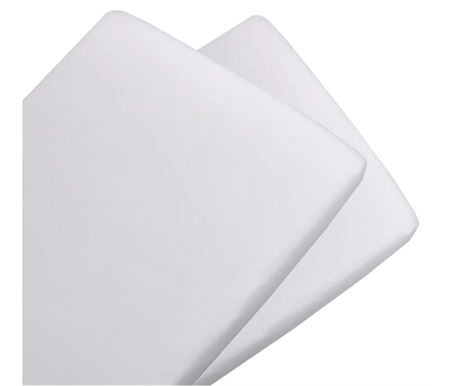Living Textiles 2pk Jersey Bassinet Fitted Sheets - White