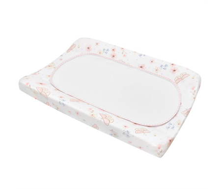 Living Textiles Change Pad Cover and Liner Set - Butterfly/Blush Gingham