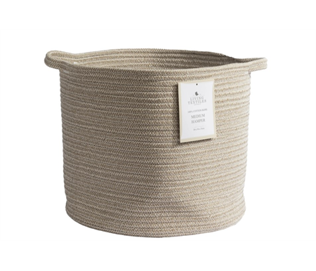 Living Textiles Cotton Rope Hamper Medium - Natural Single Tone