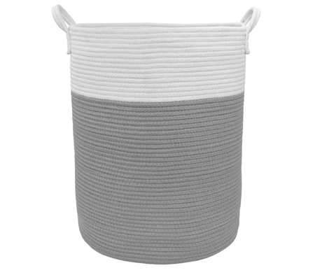 Living Textiles Cotton Rope Large Hamper - White Grey