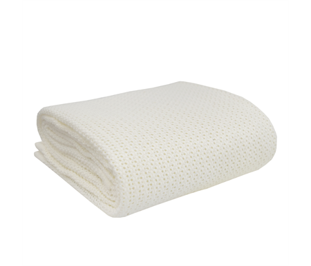 Living Textiles Organic Cot Cellular Blanket - White