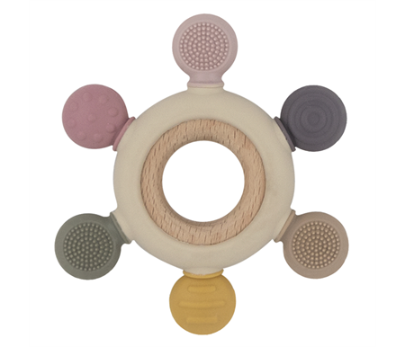 Living Textiles Playground Multi-Surface Teething Wheel - Rose