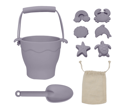 Living Textiles Playground Silicone 8pce Bucket & Spade Set - Lilac