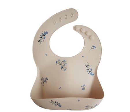 Mushie - Silicone Bib - Lilac Flowers