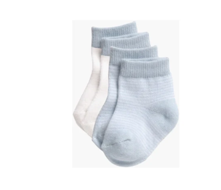 Playette 2 Pack Preemie Socks Blue Stipe/ Blue