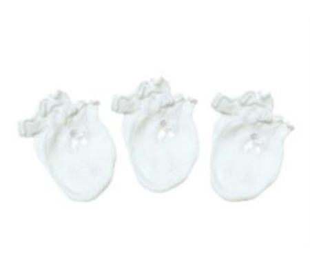 Playette 3 Pack Essential Mittens 0-6 months White