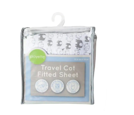 Playette Printed Travel Cot Fitted Sheet