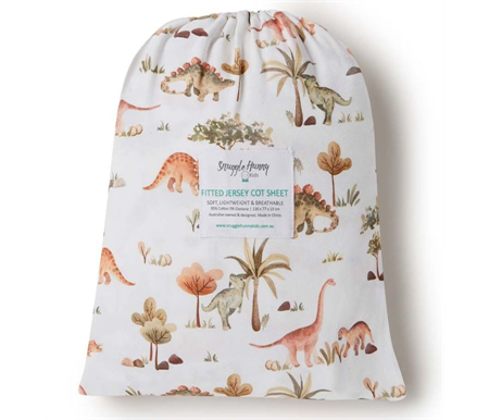 Snuggle Hunny Kids Fitted Cot Sheet - Dino