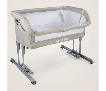 Star Kidz Intimo Deluxe Baby Bedside Bassinet - Silver Cloud 