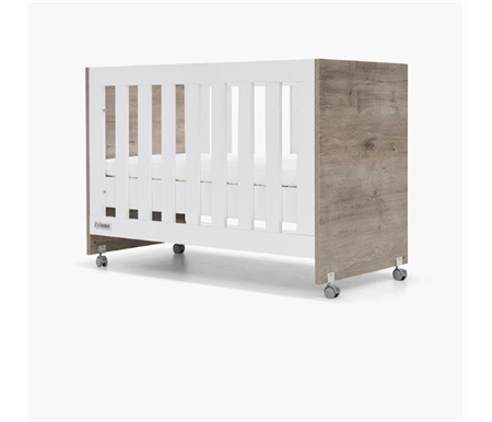 Tasman Eco Eden Compact Cot and Innerspring Mattress Package - White and Ash